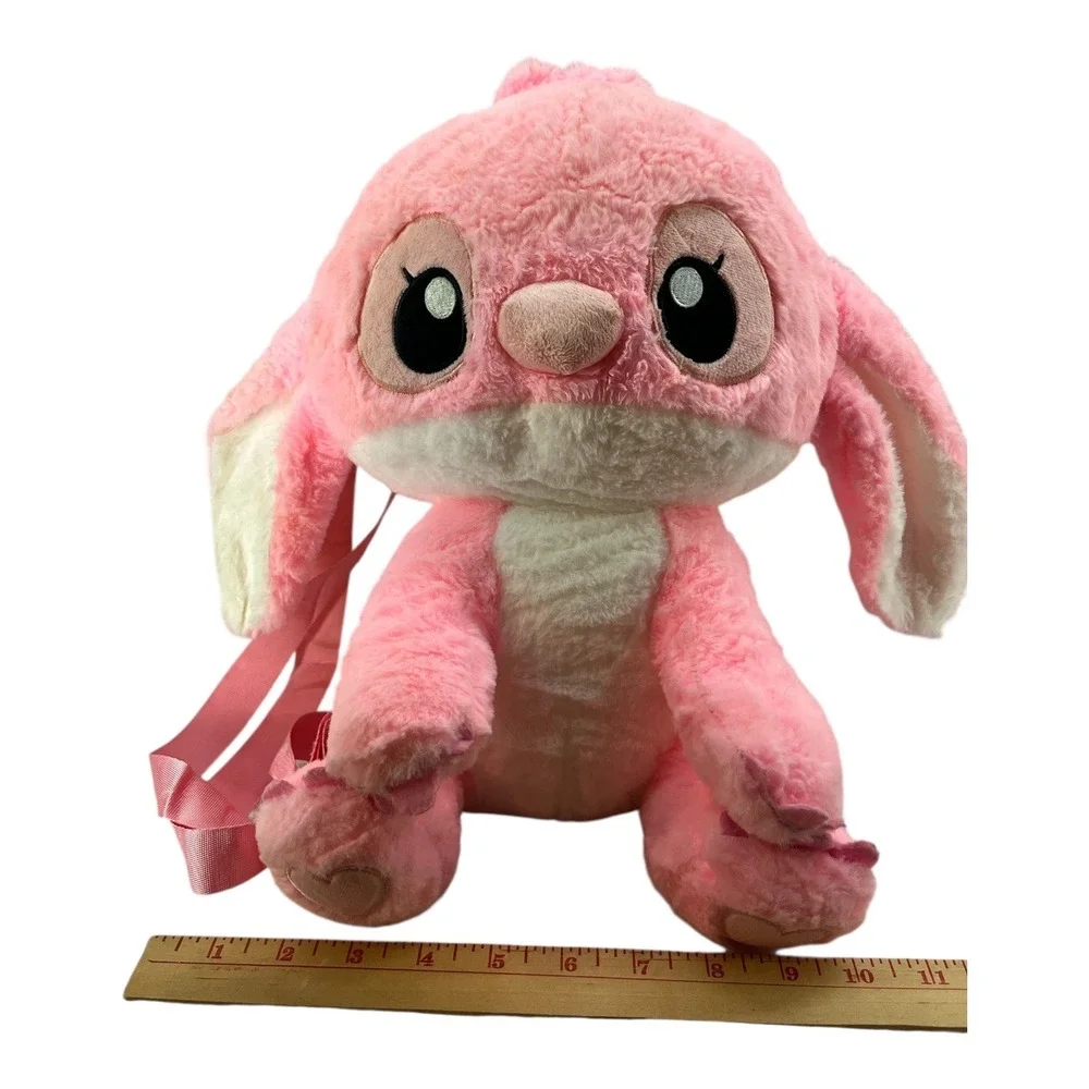 Disney Angel Plush Backpack Kids Small Pink Excellent Lilo & Stitch 12 Inch